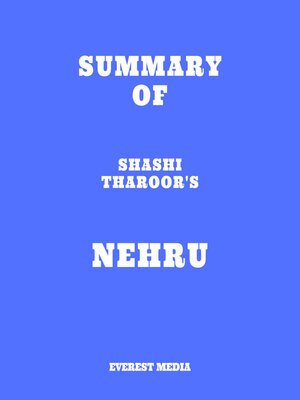 cover image of Summary of Shashi Tharoor's Nehru